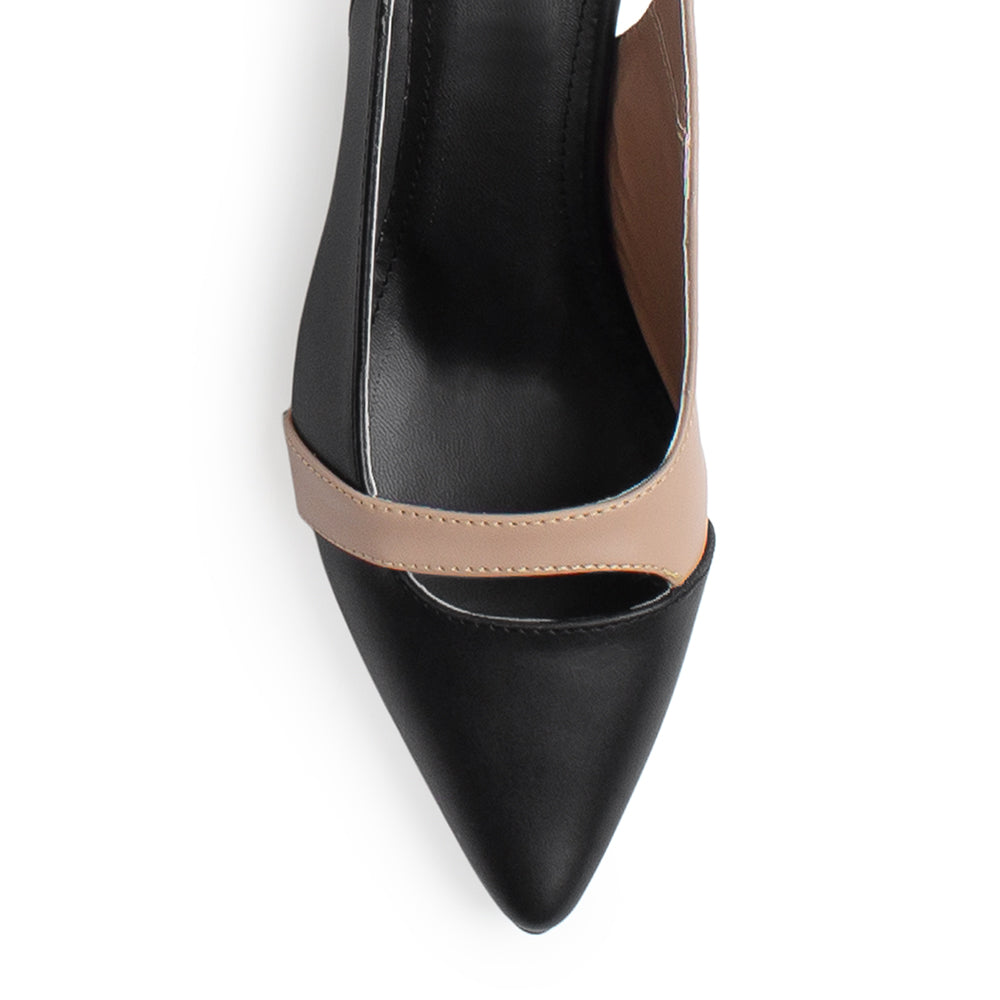 Zapatillas Negro Maquillaje Dama Tacón Bajo Destalonada Cómoda Moda 4930027