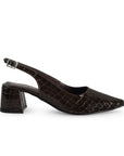 Zapatillas Cafe Dama Destalonada Textura Tacón Bajo Casual Moda 4930028