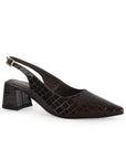Zapatillas Cafe Dama Destalonada Textura Tacón Bajo Casual Moda 4930028