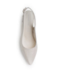 Zapatillas Beige Dama Destalonada Textura Tacón Bajo Casual Moda 4930036