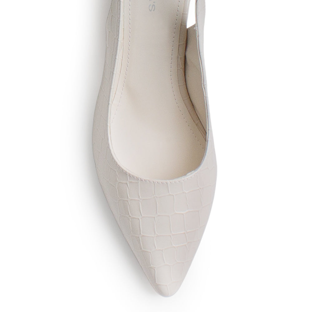 Zapatillas Beige Dama Destalonada Textura Tacón Bajo Casual Moda 4930036