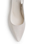 Zapatillas Beige Dama Destalonada Textura Tacón Bajo Casual Moda 4930036