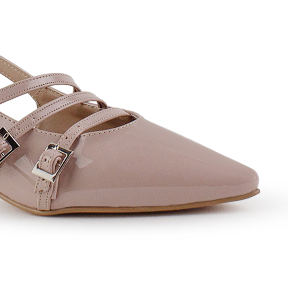 Zapatilla Maquillaje Mujer Correas Cruzadas Tacon Cuadrado Moda Casual 4930047