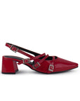 Zapatilla Rojo Mujer Correas Cruzadas Tacon Cuadrado Moda Casual 4930049