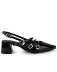 Zapatilla Negro Mujer Correas Cruzadas Tacon Cuadrado Moda Casual 4930050
