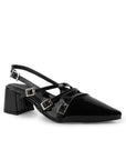 Zapatilla Negro Mujer Correas Cruzadas Tacon Cuadrado Moda Casual 4930050