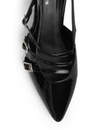 Zapatilla Negro Mujer Correas Cruzadas Tacon Cuadrado Moda Casual 4930050