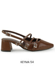 Zapatilla Cafe Mujer Correas Cruzadas Tacon Cuadrado Moda Casual 4930054