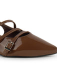 Zapatilla Cafe Mujer Correas Cruzadas Tacon Cuadrado Moda Casual 4930054
