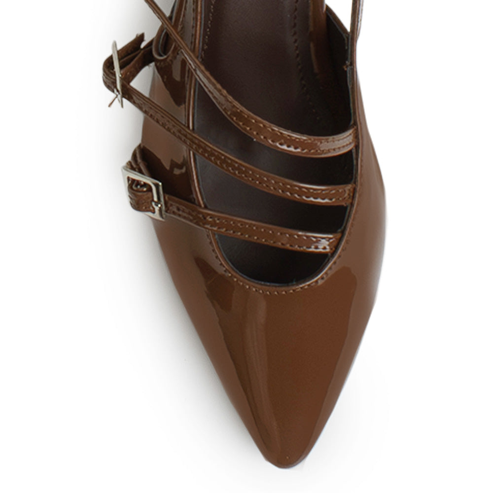 Zapatilla Cafe Mujer Correas Cruzadas Tacon Cuadrado Moda Casual 4930054