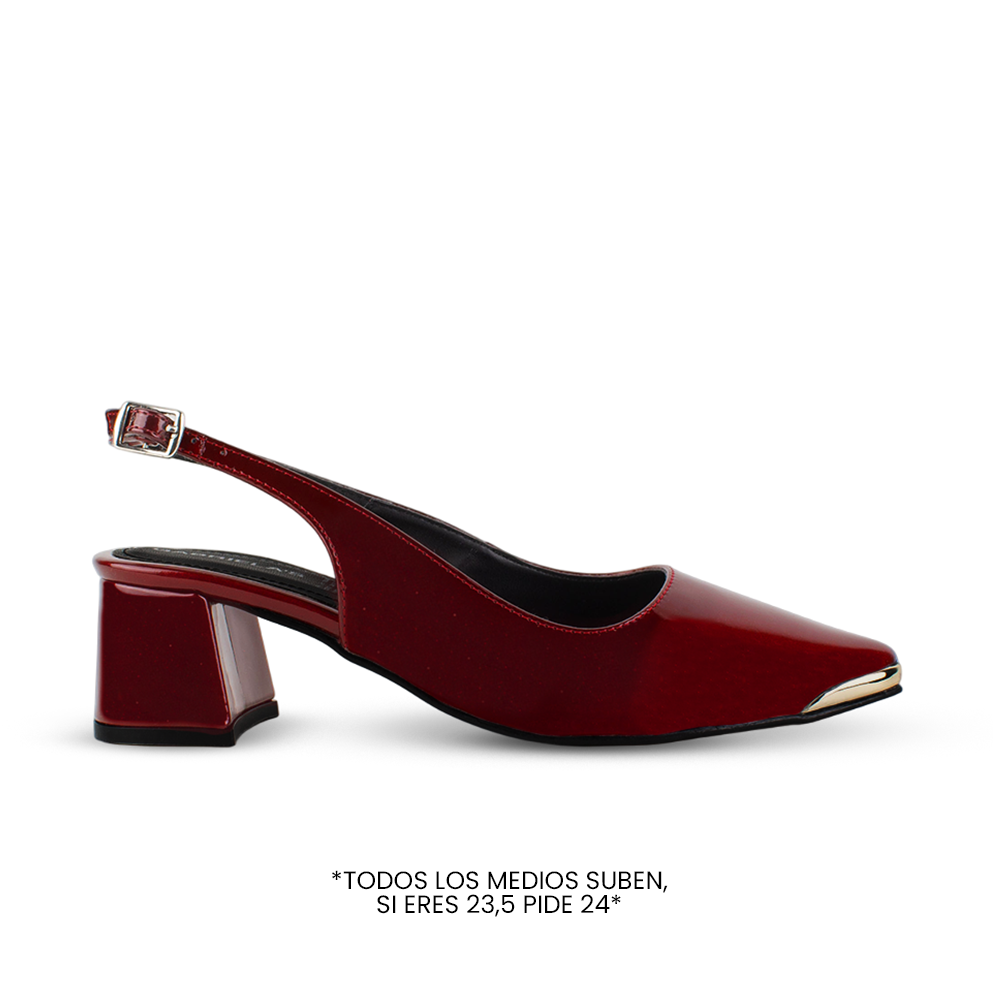 Zapatilla Vino Tacones Mujer Casual Puntal Elegante Dama 4930055