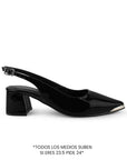 Zapatilla Negro Tacones Mujer Casual Puntal Elegante Dama 4930056