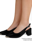 Zapatilla Negro Tacones Mujer Casual Puntal Elegante Dama 4930056