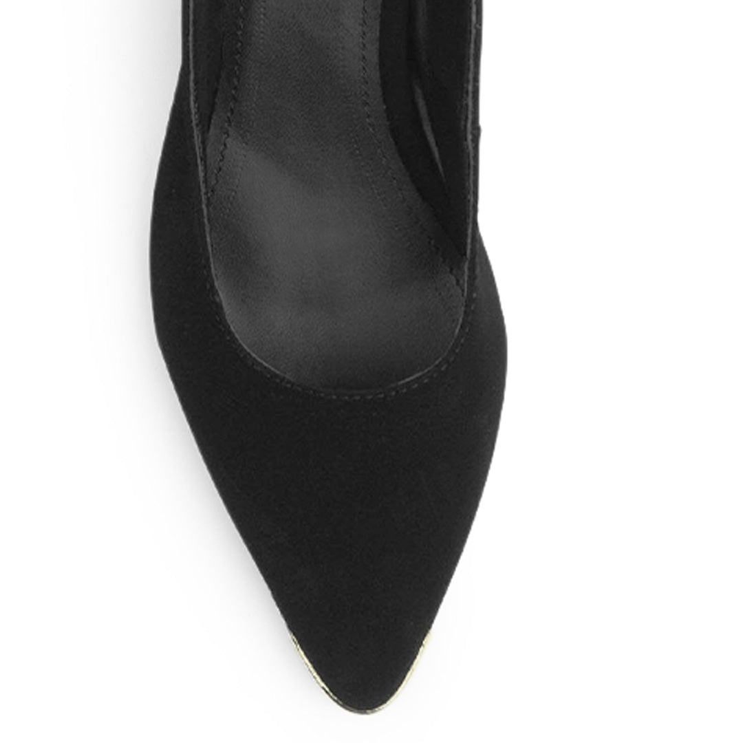 Zapatilla Negro Tacones Mujer Casual Puntal Elegante Dama 4930057