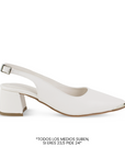 Zapatilla Beige Tacones Mujer Casual Puntal Elegante Dama 4930058