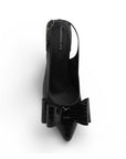 Zapatilla Negro Dama Puntal Moño Destalonado Tacon Elegante Mujer 4930081