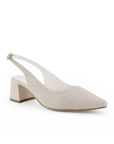 Zapatillas Beige Dama Destalonada Textura Tacón Bajo Casual Moda 4930082