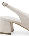 Zapatillas Beige Dama Destalonada Textura Tacón Bajo Casual Moda 4930082