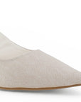 Zapatillas Beige Dama Destalonada Textura Tacón Bajo Casual Moda 4930082