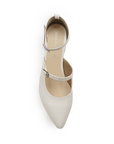 Zapatilla Beige Casual Mujer Moda Puntal Tacon Ancho Elegante 4920010