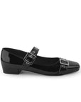 Zapatilla Negro Mujer Casual Tacon Bajo Hebilla Moda Dama 4920011