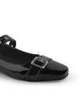 Zapatilla Negro Mujer Casual Tacon Bajo Hebilla Moda Dama 4920011