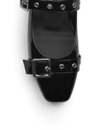 Zapatilla Negro Mujer Casual Tacon Bajo Hebilla Moda Dama 4920011