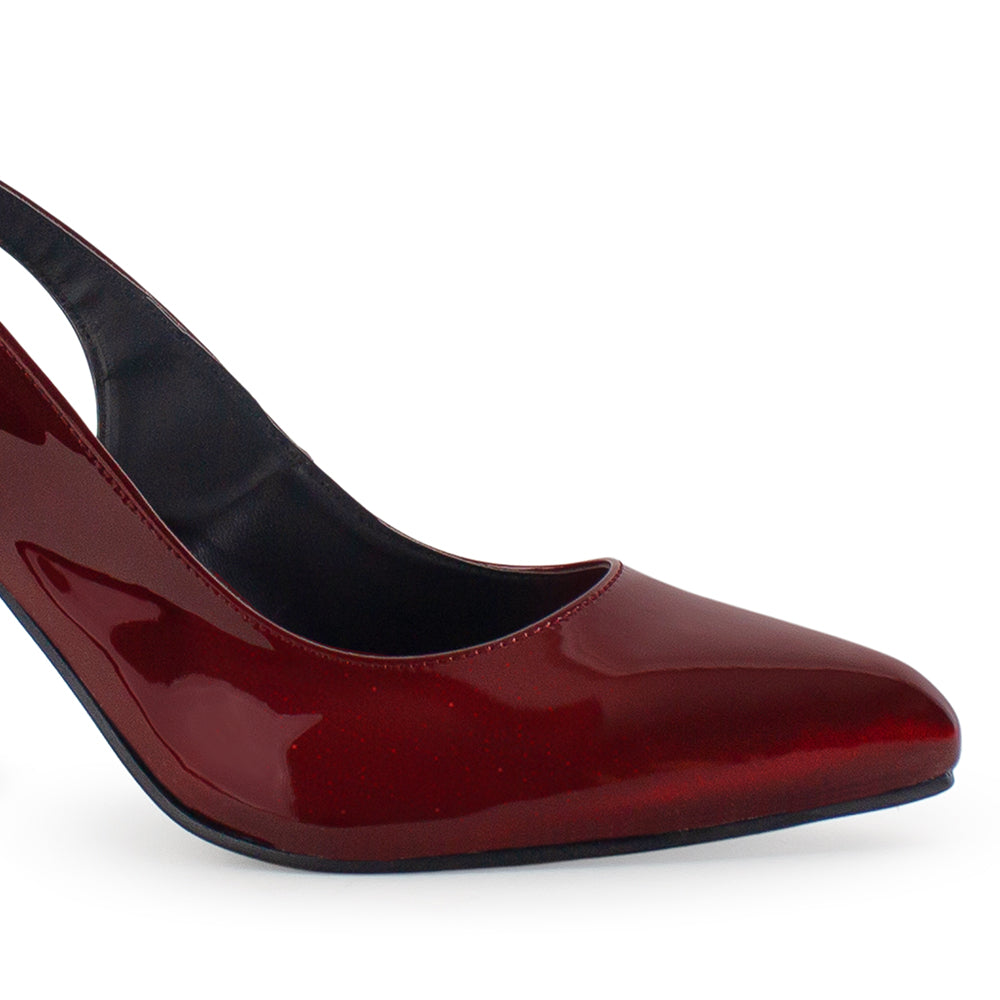 Zapatilla Vino Mujer Casual Tacon Alto Puntal Destalonado Formal 4920015