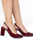 Zapatilla Vino Mujer Casual Tacon Alto Puntal Destalonado Formal 4920015