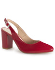 Zapatilla Rojo Mujer Casual Tacon Alto Puntal Destalonado Formal 4920016