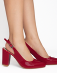 Zapatilla Rojo Mujer Casual Tacon Alto Puntal Destalonado Formal 4920016