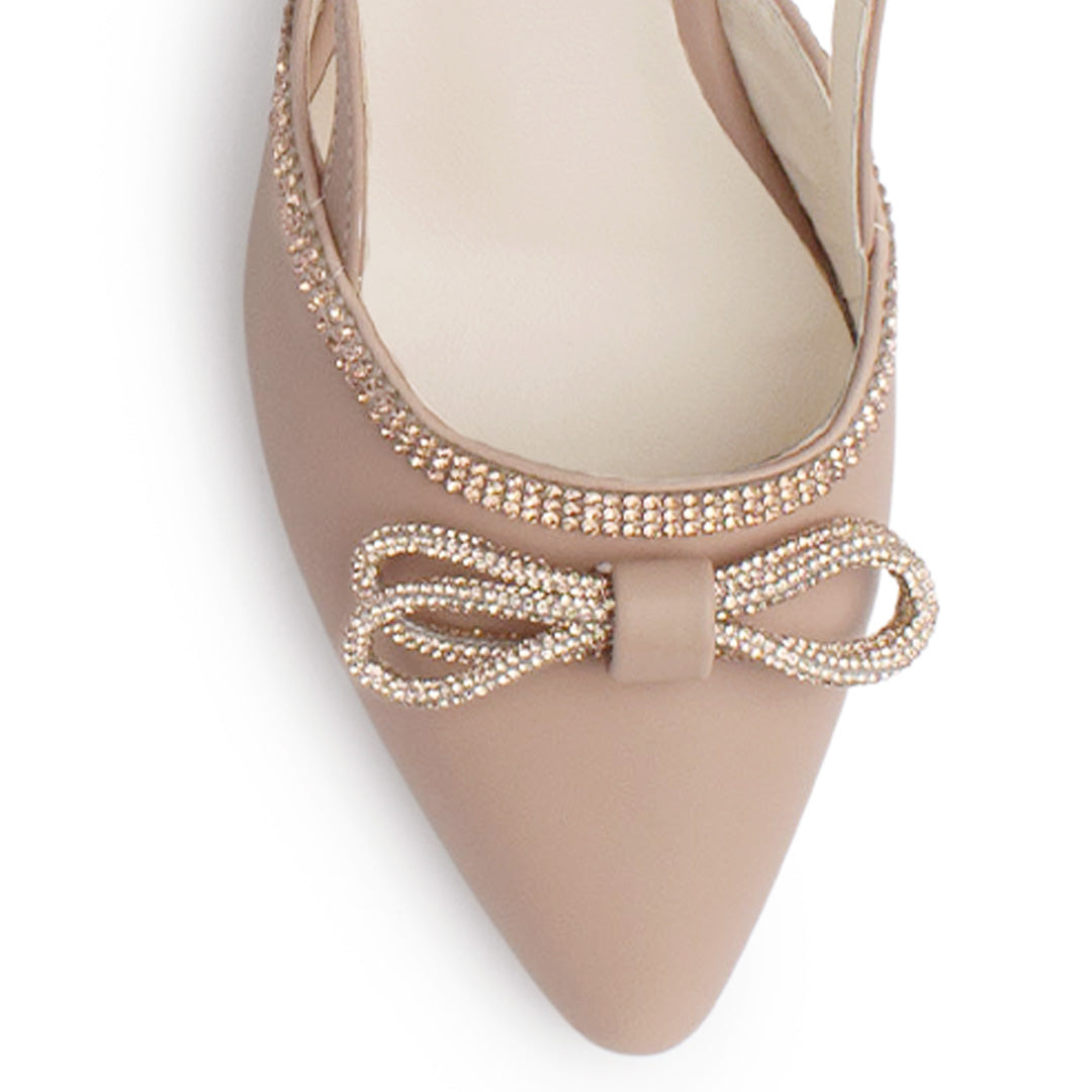 Zapatilla Maquillaje Dama Puntal Moño Brillos Tacon Bajo Elegante Moda 4920019