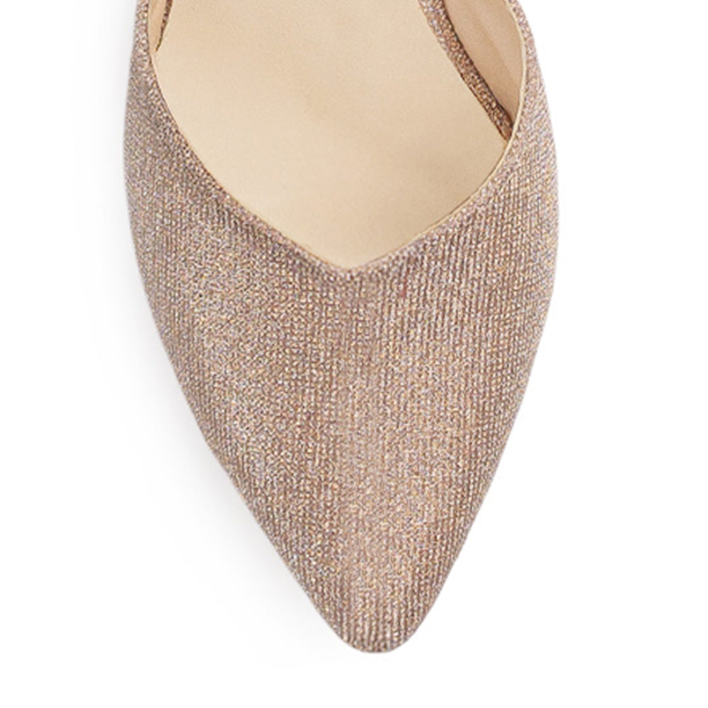 Zapatilla Oro Mujer Stiletto Tacon Bajo Moda Casual Elegante 3402739