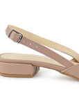 Zapato Maquillaje Oro Rosa Talon Abierto Moño Pedreria Tacon Ancho Bajo 3402885