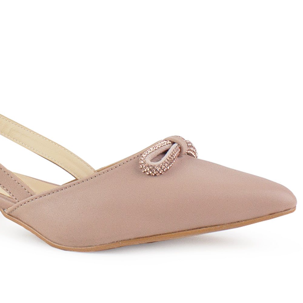 Zapato Maquillaje Oro Rosa Talon Abierto Moño Pedreria Tacon Ancho Bajo 3402885
