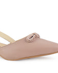 Zapato Maquillaje Oro Rosa Talon Abierto Moño Pedreria Tacon Ancho Bajo 3402885