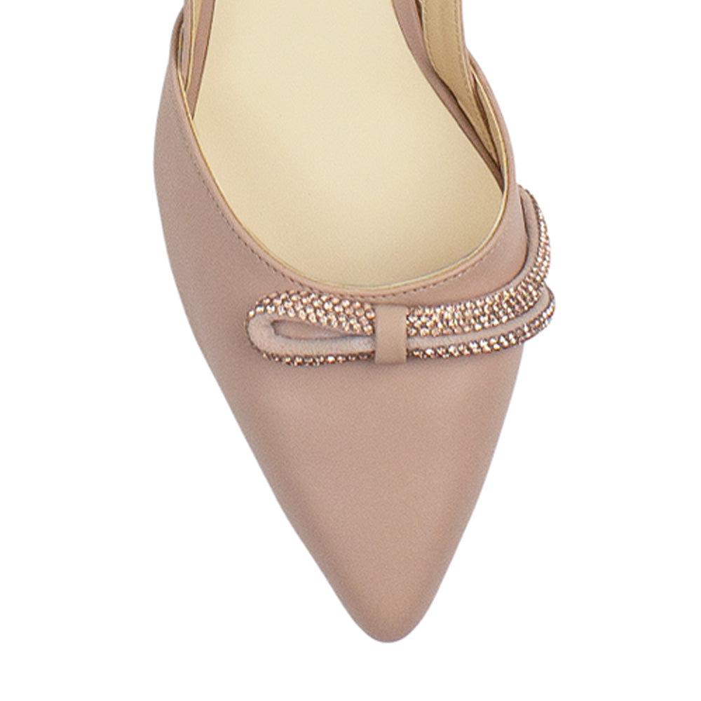 Zapato Maquillaje Oro Rosa Talon Abierto Moño Pedreria Tacon Ancho Bajo 3402885