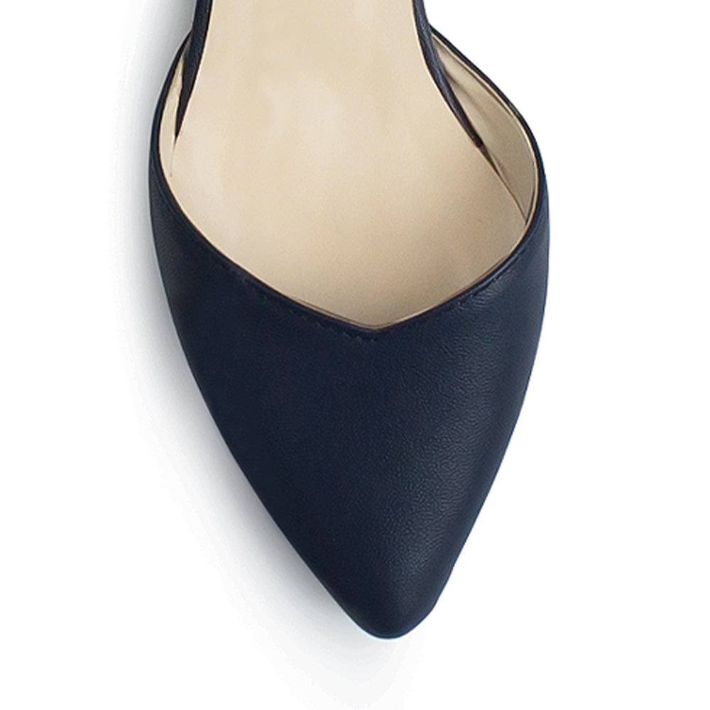 Zapatilla Marino Mujer Stiletto Tacon Bajo Moda Casual Elegante 3402901
