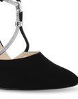 Zapatilla Negro/Plata Mujer Tacones Punta Fina Tiras Cruzadas Brillosas 3402908
