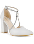 Zapatilla Beige/Plata Mujer Tacones Punta Fina Tiras Cruzadas Brillosas 3402909