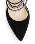 Zapatilla Negro Puntal Elegante Tiras Pedreria Fiesta Moda 3402914