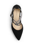Zapatilla Negro/Plata Mujer Tiras Cruzadas Con Brillos Tacon Alto Puntal 3402915