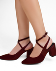 Zapatilla Vino Dama Casual Tacones Para Mujer Elegante Formal 3402919