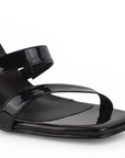 Zapatilla Negro Moda Dama Tacon Ancho Tiras Pulsera Elegante Mujer 3403002