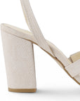 Zapatilla Beige Moda Dama Tacon Ancho Tiras Pulsera Elegante Mujer 3403008