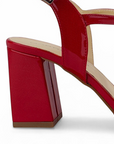 Zapatilla Rojo Mujer Tiras Cruzadas Tacon Ancho Elegante Moda 3403017