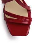 Zapatilla Rojo Mujer Tiras Cruzadas Tacon Ancho Elegante Moda 3403017