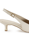 Zapatilla Beige Mujer Moda Diseño Puntiagudo Tacon Bajo Delgado 4940010