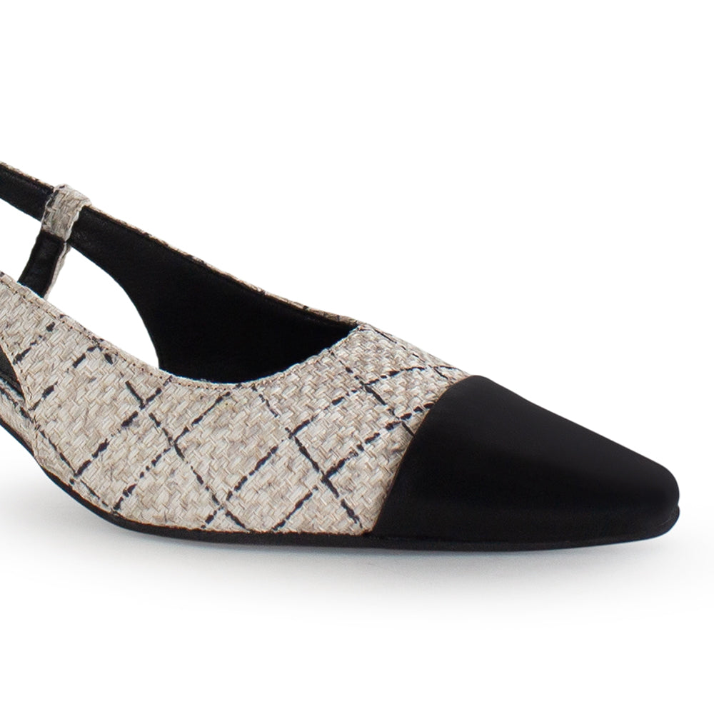 Zapatillas Negro Beige Mujer Tacón Bajo Estilo Elegante Versátil Moda 4940015