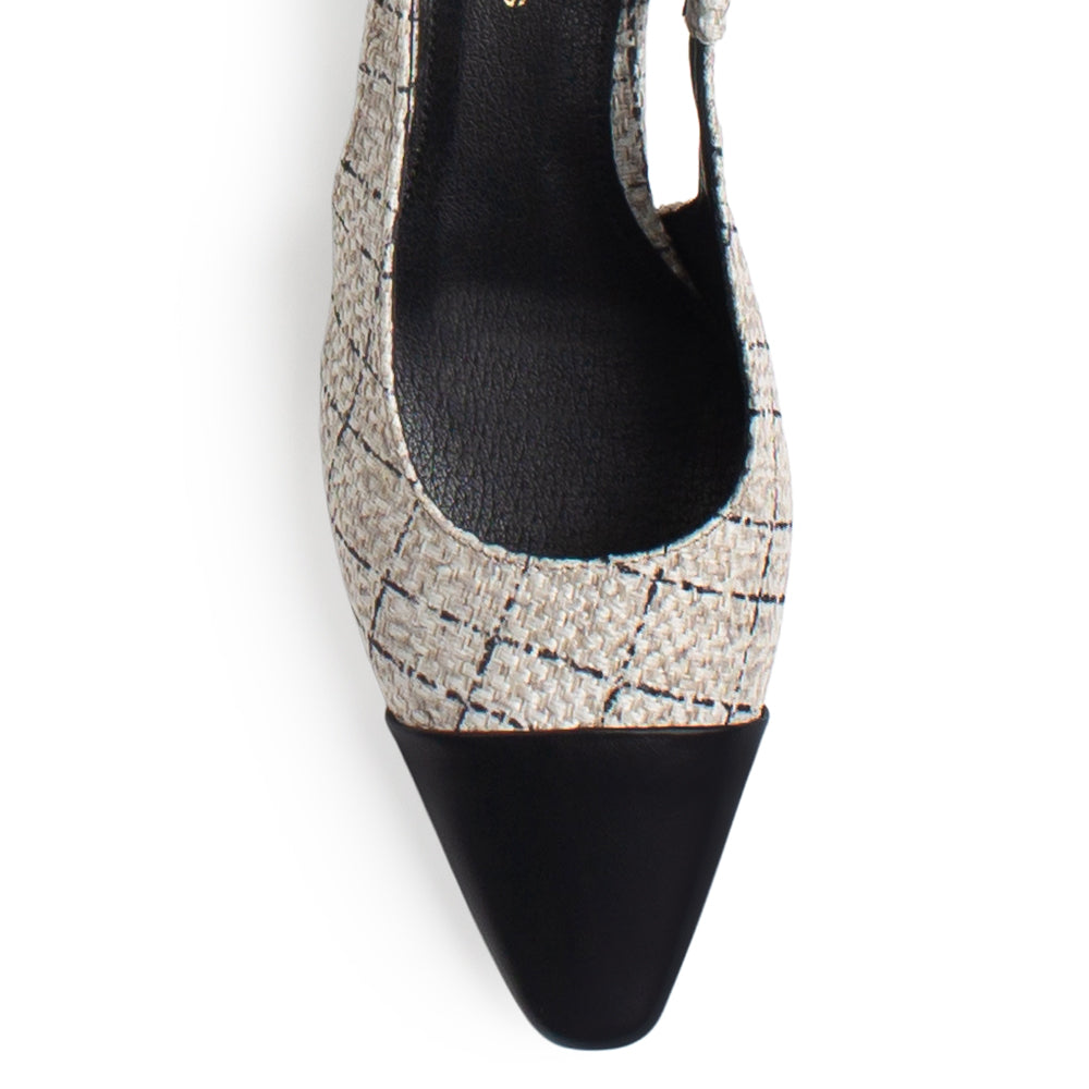 Zapatillas Negro Beige Mujer Tacón Bajo Estilo Elegante Versátil Moda 4940015
